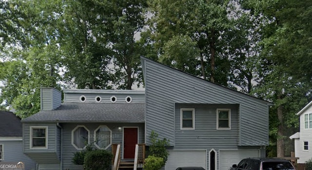 view of front of house with a garage