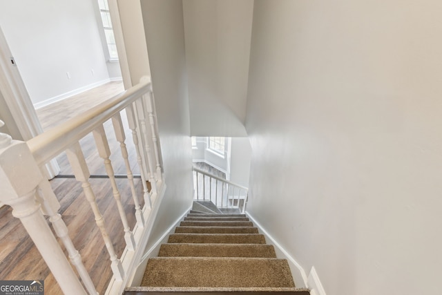 stairway with plenty of natural light