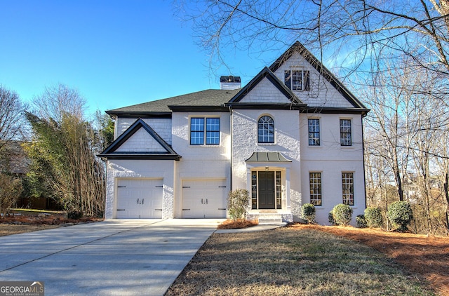 view of front of property featuring a garage