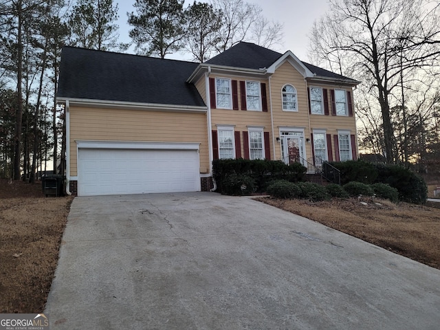 colonial house with a garage