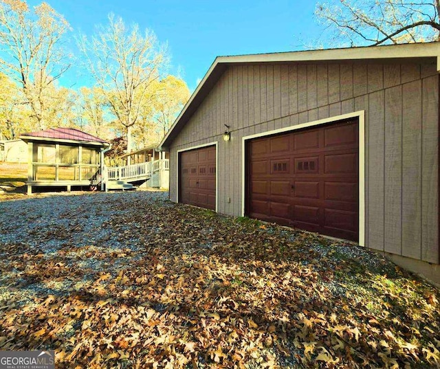 view of garage