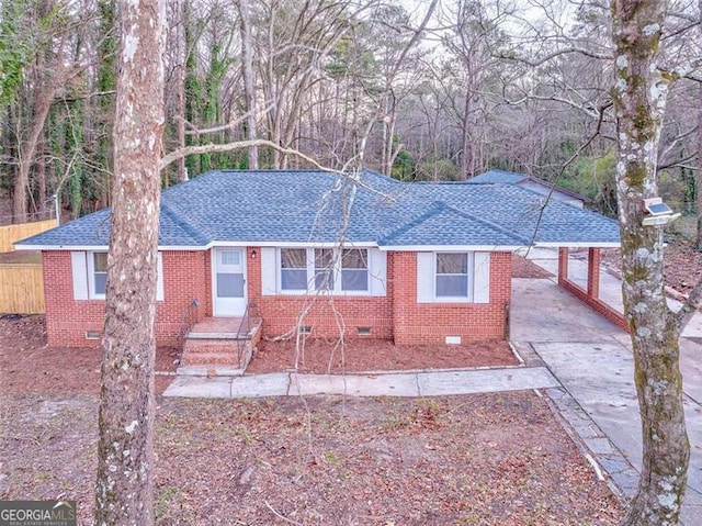 view of ranch-style home