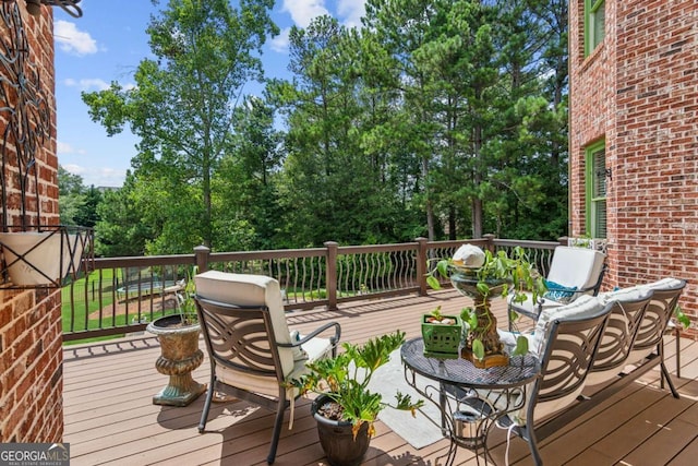 view of wooden deck