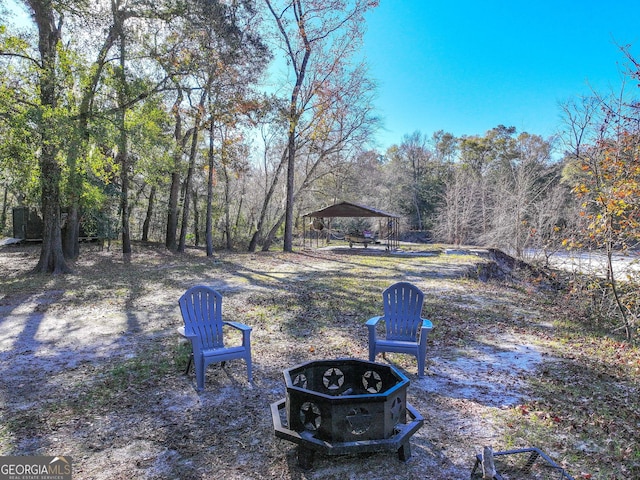 view of yard featuring a gazebo