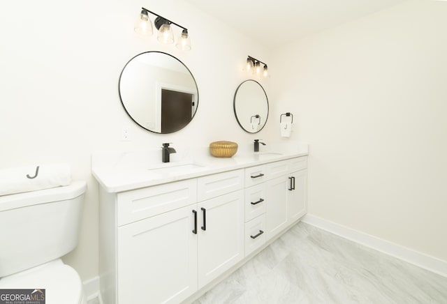 room details featuring white cabinets, tasteful backsplash, and sink