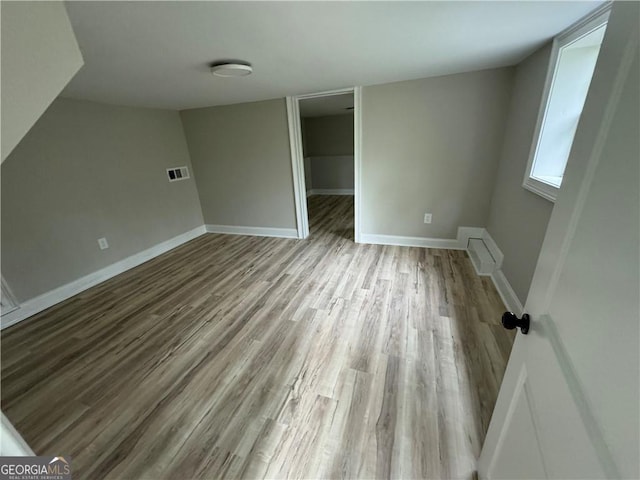 empty room featuring light wood-type flooring