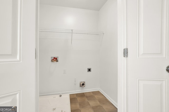 washroom with hookup for a washing machine and electric dryer hookup