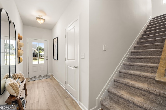 doorway featuring light hardwood / wood-style flooring