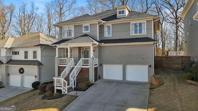 front facade with a garage