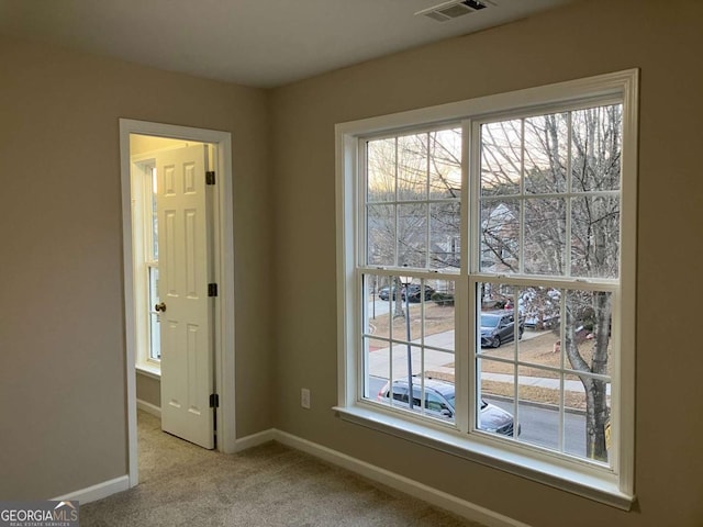 carpeted empty room with a wealth of natural light