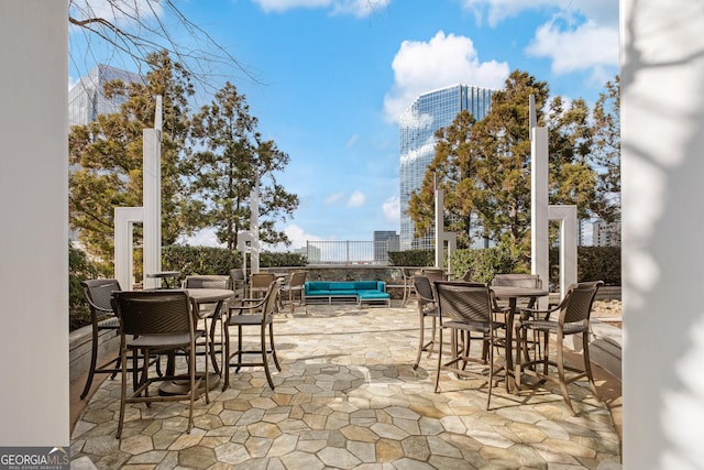 view of patio / terrace featuring an outdoor hangout area