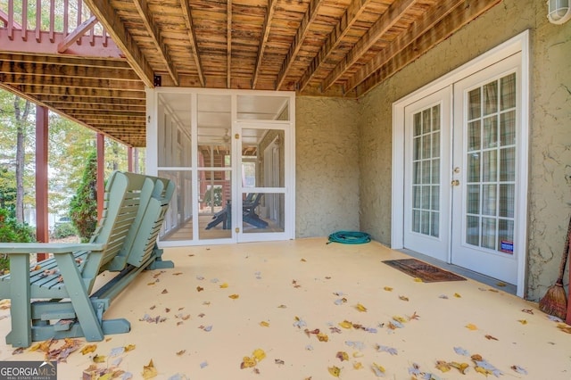 view of patio with french doors