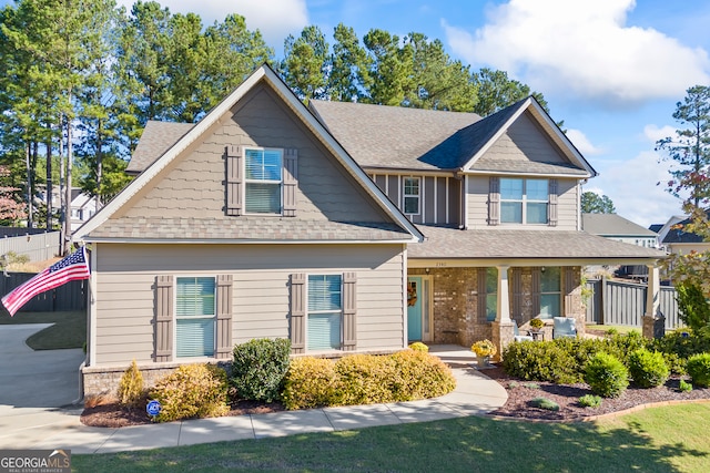 craftsman-style house with covered porch