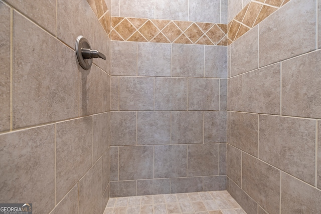 interior details with tiled shower