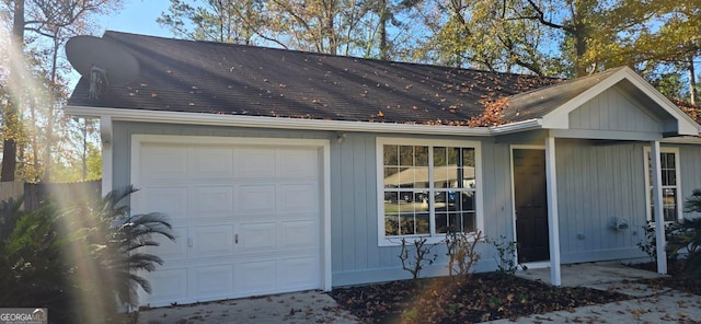 view of garage