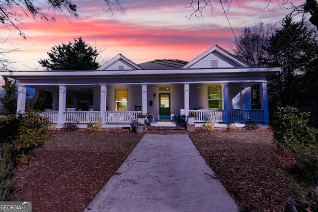 greek revival inspired property with a porch