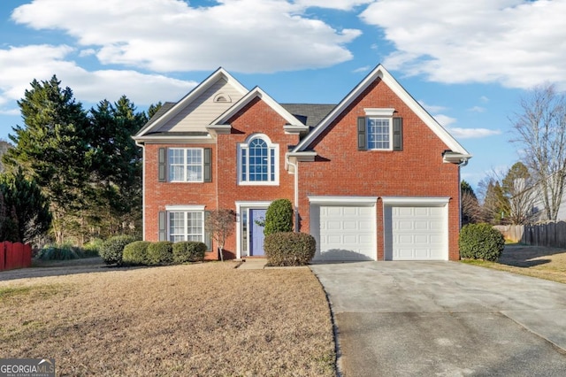 view of property with a garage