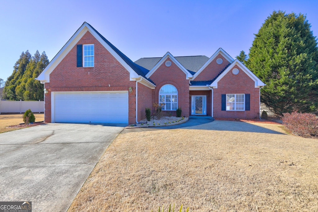 view of front property with a garage