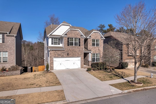 view of property with a garage