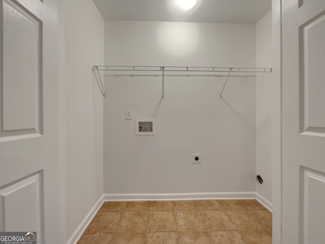 laundry room featuring washer hookup and electric dryer hookup