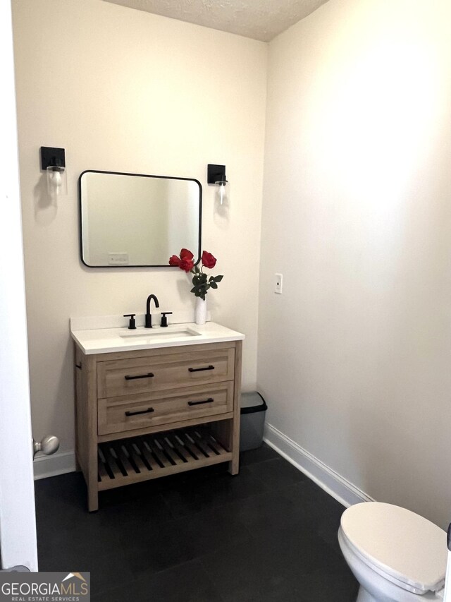 bathroom featuring vanity, a bath, tile walls, and an inviting chandelier