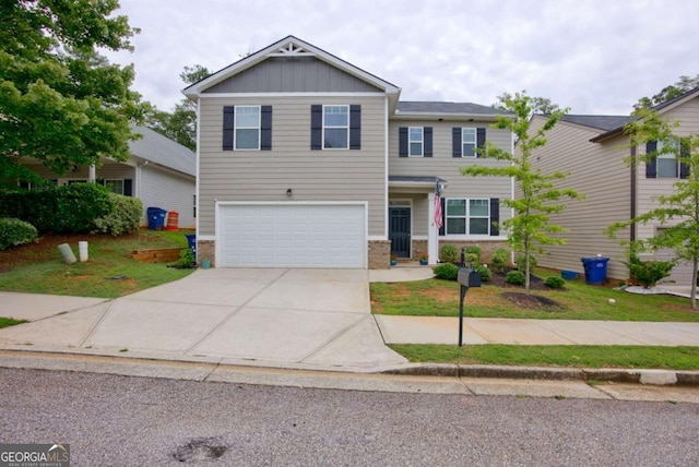 view of front of house with a garage