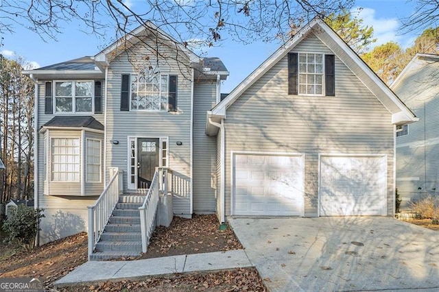 view of property with a garage