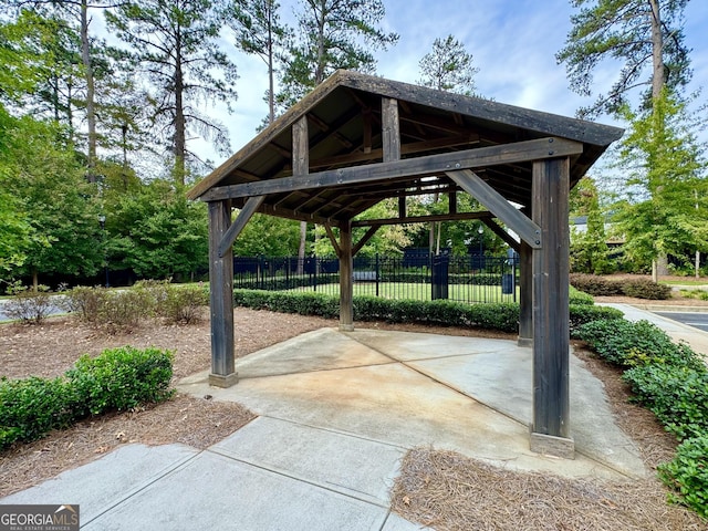 view of community featuring a gazebo