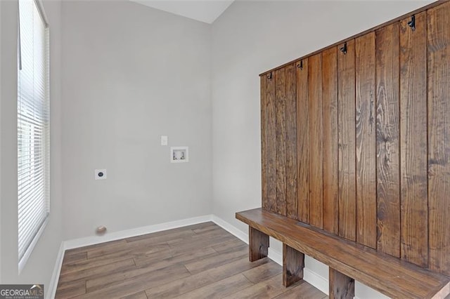 mudroom featuring light hardwood / wood-style flooring