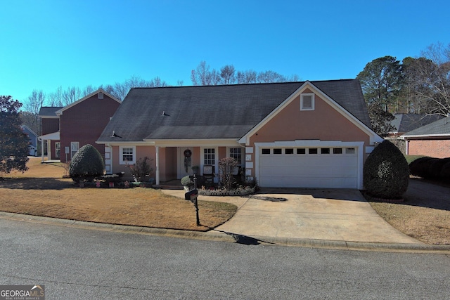 view of front of property featuring a garage