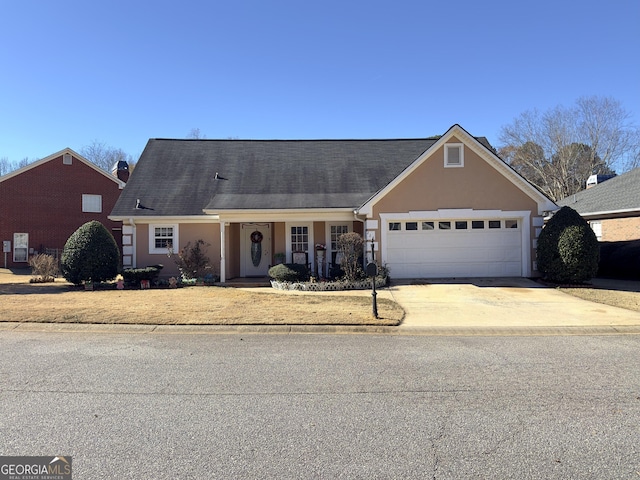 view of front facade with a garage