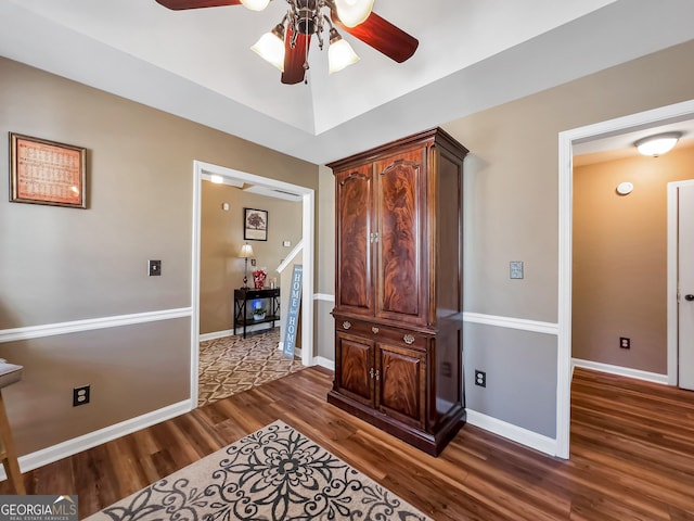 hall featuring dark hardwood / wood-style flooring