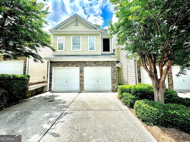 view of front of house with a garage