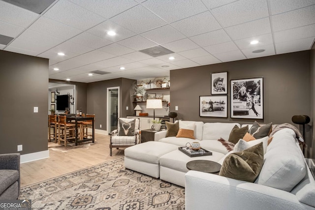 living room featuring light hardwood / wood-style flooring