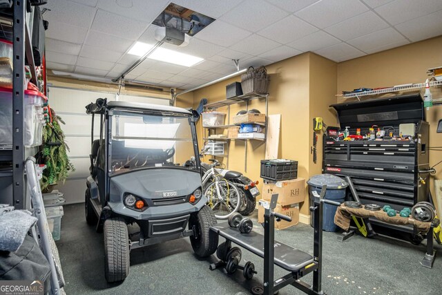 garage featuring a garage door opener