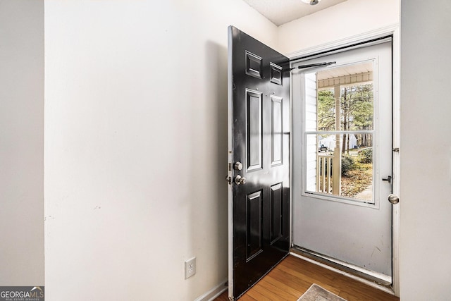 entryway featuring hardwood / wood-style floors