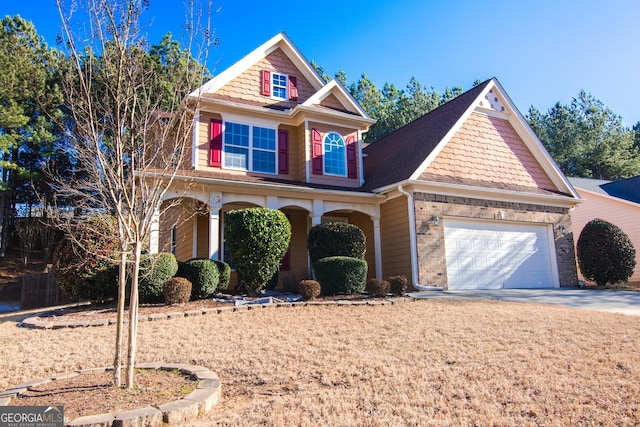 view of front of house with a garage