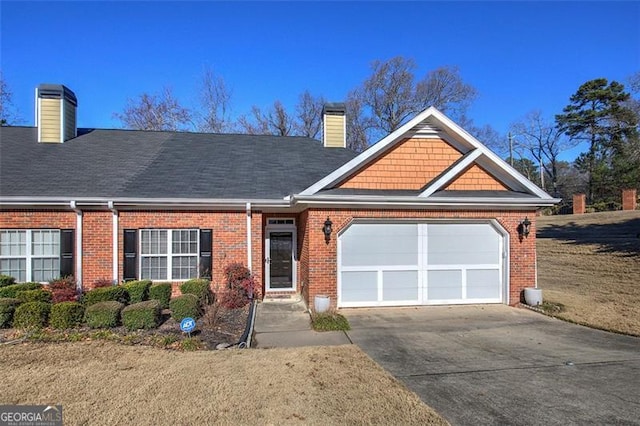 view of front of house with a garage