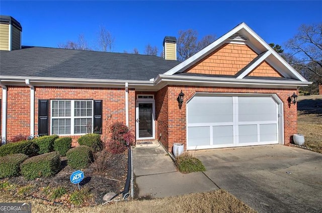 ranch-style house featuring a garage