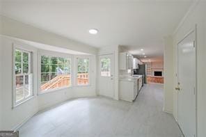 kitchen with white cabinetry