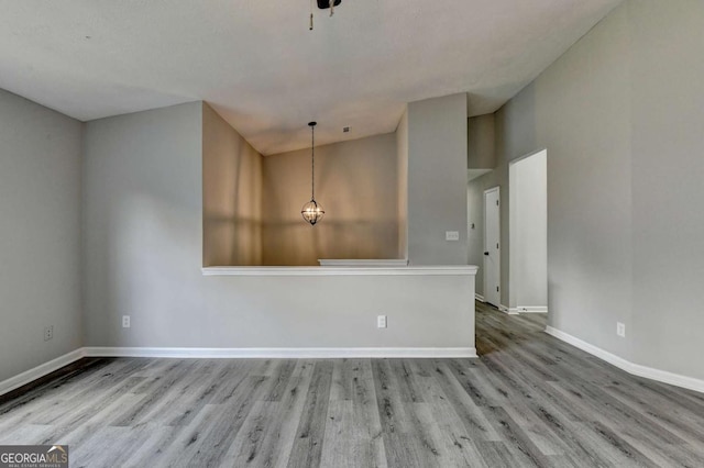 empty room featuring light hardwood / wood-style flooring