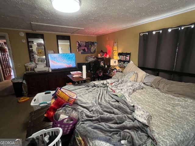 bedroom with a textured ceiling