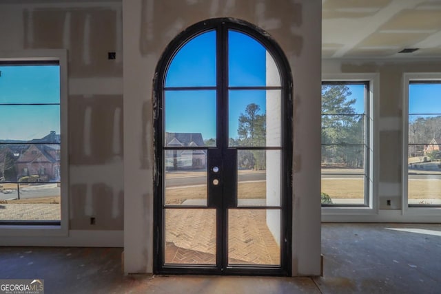 entryway with french doors