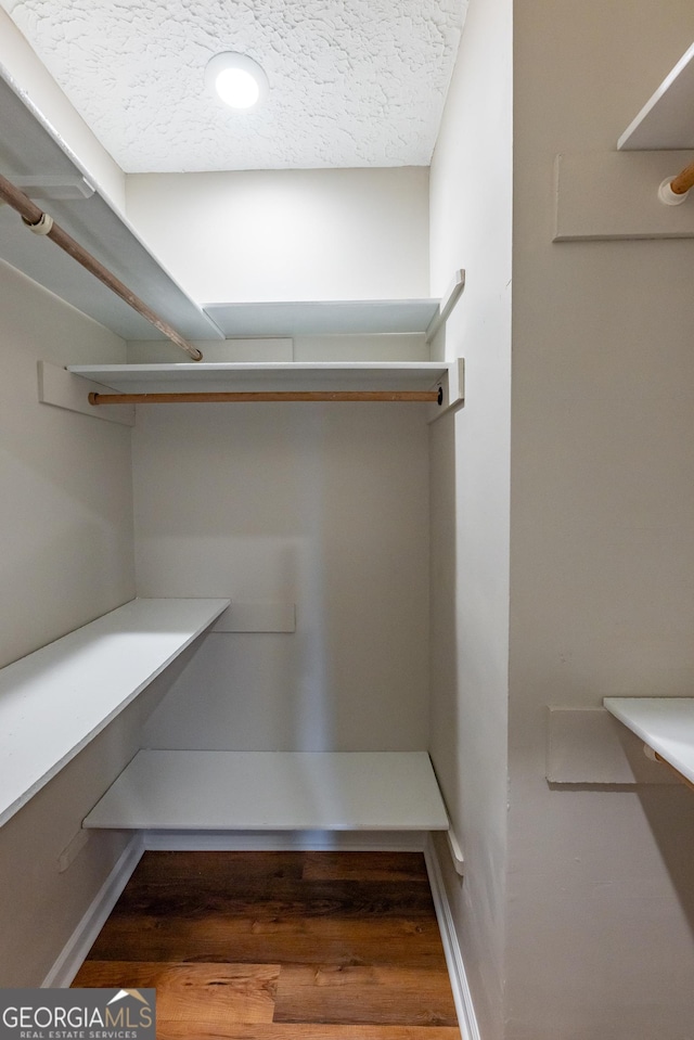 walk in closet featuring wood-type flooring