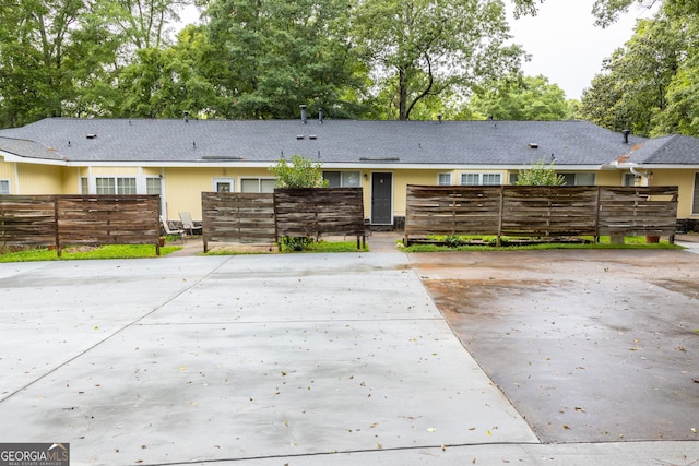 view of single story home