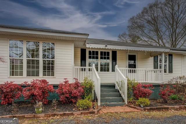 view of front of house with covered porch