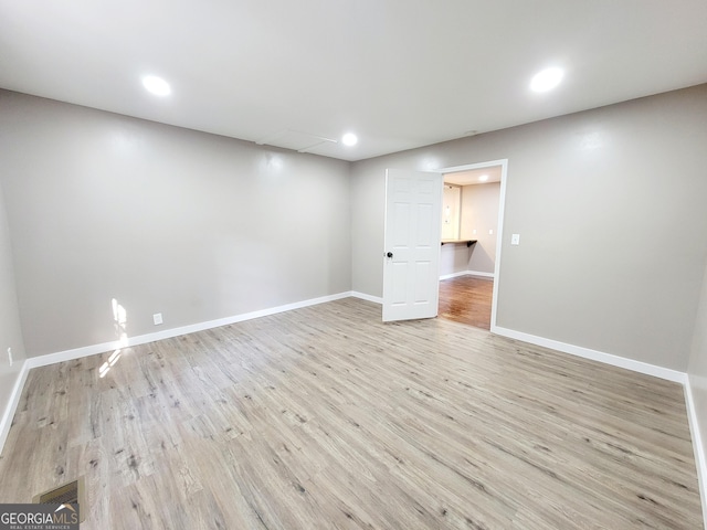 interior space with light hardwood / wood-style floors