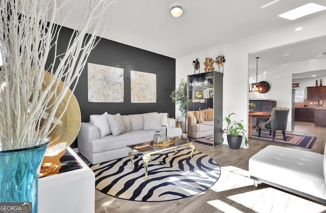 living room featuring hardwood / wood-style floors