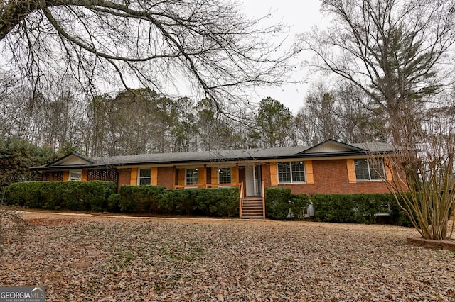 view of single story home