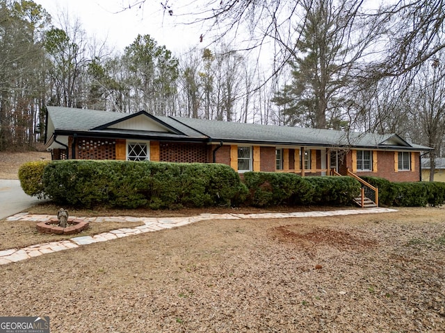 view of single story home